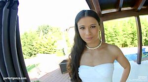 mira gets creampied in group threesome with old guys cumming inside her pussy repeatedly.