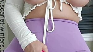 horny teacher slamming pink vibrator deep for wild joi session