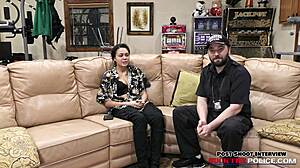 Crooked cop mara luv sucks off fellow officer to avoid trouble