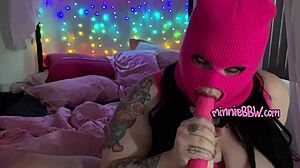 aussie bbw minniebbw gags on toy in sloppy throat fuck.