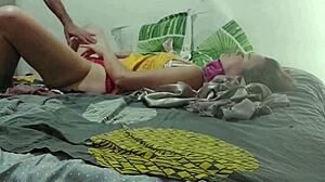 White Girl in Satin Nightie Gets Dogging POV Blowjob