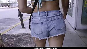 hot latina surprises her stepbrother with a blowjob 😏