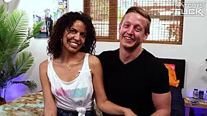 Latina teen 18+ freak blows Tony with wild skills.