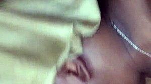 Ebony girl works hard on big cock outdoors