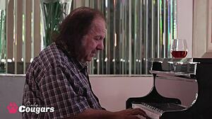 Young blonde inserts thumb into her tight asshole while fucking with a dildo.