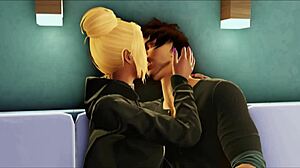 shelly's homecoming with spit and double anal fun