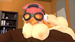 Meggy Spletzer Sucks Black Dick in Anime Hentai Scene