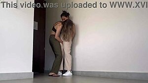 my coworker relaxes in the hotel hallway