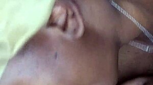 Ebony girl works hard on big cock outdoors