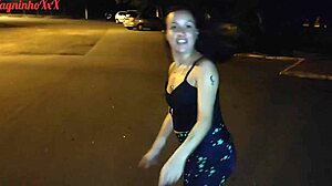 Vagninho and Holy Rubi piss and flaunt their asses in public park