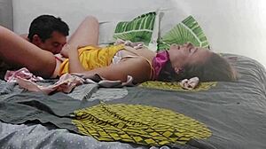 White Girl in Satin Nightie Gets Dogging POV Blowjob