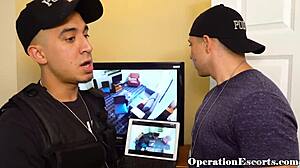 Prostitute sucks cop's cock wildly!