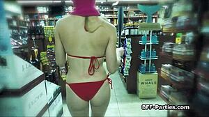 Post Heist Foursome With Busty Bikini Bandits