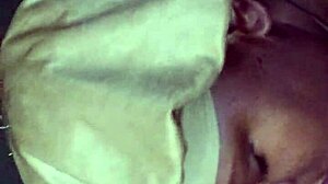 Ebony girl works hard on big cock outdoors