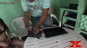 Festive encounter escalates to hardcore sex with anal assfucking and cumshot