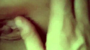 The blonde spanish woman rubs her big cock on my pussy to wake me up