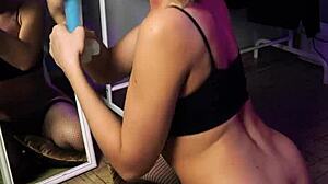 Why is the beautiful girl sucking dildo and riding it?