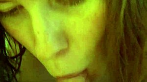 I'm sucking my boyfriend's dick while his friend watches with big tits.