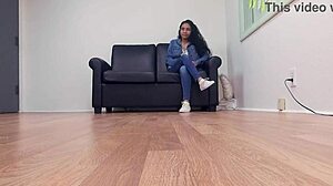 petite tala black proves naughty slut in casting, deepthroating and gagging.