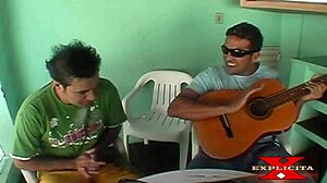 Festive encounter escalates to hardcore sex with anal assfucking and cumshot