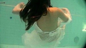 Russian Babe Natalia Strips Naked Underwater