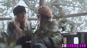 Outdoor Lesbian Licking Big Tits Horny Fun