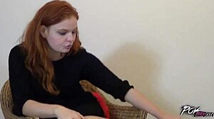 Plowing that red pussy bush like a champ, so intense and hairy 😈💦