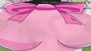 mangle boobs... oh man, those big tits are just bouncing everywhere, so huge and anime-style!