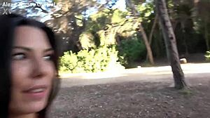 I moan loudly masturbating on the beach in lingerie with a big dildo