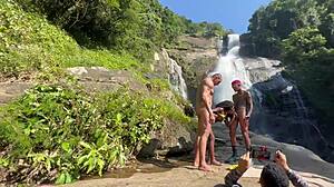 Amateur Backstage Fun With Pretinha At Waterfall