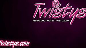 Twistys Brunette Teen Rips Clothes for Sexy Solo Pussy Rubbing Tease