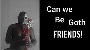 Close-up of black goth friends in mashup