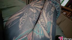 Alternative couple's rough anal fuck from POV