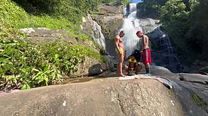 Amateur Backstage Fun With Pretinha At Waterfall