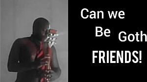 Close-up of black goth friends in mashup