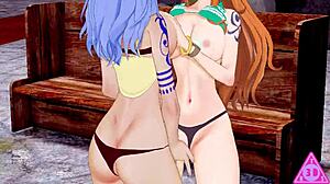 koikatsu nami and nojiko one piece lesbians having uncensored sex in pov 😍
