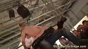 Flexible Babe Emotionally Squirts During Extreme Public Striptease on Stage