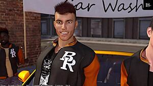 Wild teacher rides cowgirl style in anime car scene, taking monster cock deep!