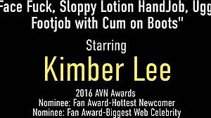 gorgeous kimber lee fucks with boots and drains cock