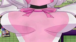 mangle boobs... oh man, those big tits are just bouncing everywhere, so huge and anime-style!