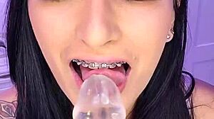 claudia bavel sucks and jerks cock before fucking