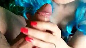 彼女の雑フェラ巨根しゃぶり素人動画！