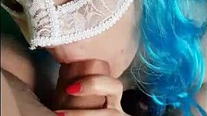 girlfriend gives careless blowjob to huge cock in homemade video