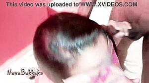 Wife moans loudly on friend's big cock, sucking husband and friend, cumming in pussy.