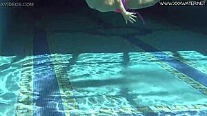 hot russian jessica lincoln bathes in pool with small tits