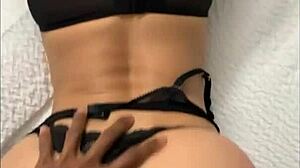 She eagerly sucks his big black cock before he pounds her wet pussy and ass, ending with cum on her big ass.