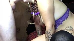 Intense throat action with bodybuilder