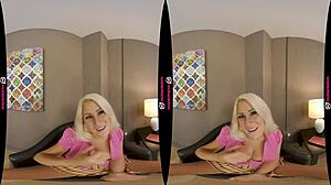 blonde british babe gives jerk off instructions in vr