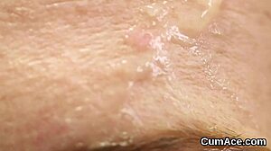 classy bombshell swallows every drop of sticky cumshot