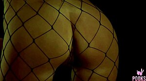 Genesis Fingers Her Teen Slit In Fishnets